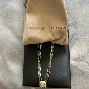 18K David Yurman Sterling Silver Pave Diamond Neck